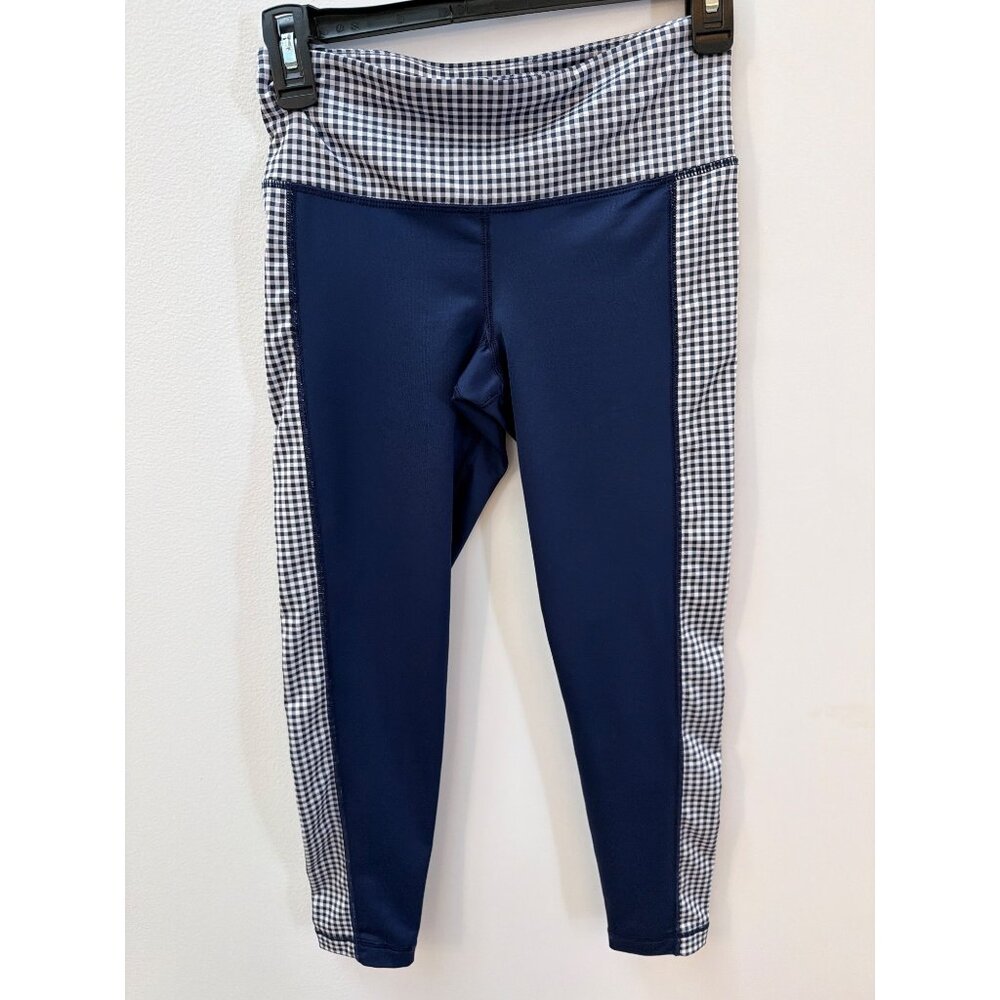 Vineyard Vines Womens Performance Leggings Navy & Gingham Pattern XS